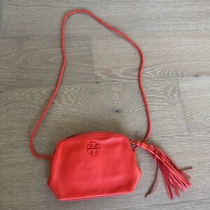 Tory Burch Taylor Leather Orange Crossbody Bag